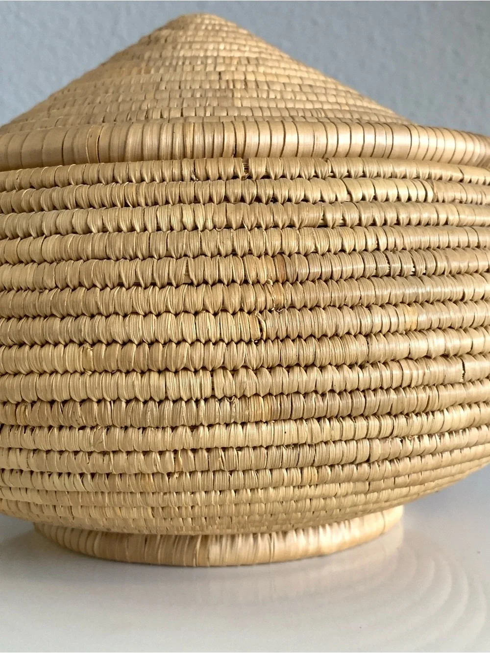 Handwoven Lidded Coil Basket Native Artisan Storage Home Decor